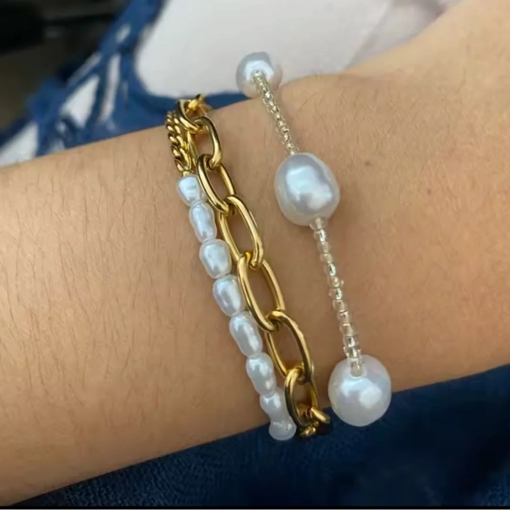 Vintage Pearl Gold bracelet Tarnish FREE 

Stainless Steel - Picture 8 of 10